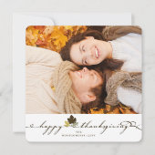 Thanksgiving laat eenvoudige bloedige foto feestdagenkaart (Voorkant)