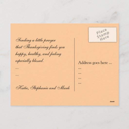 Thanksgiving laat klassieke Herfst-thema achter Feestdagenkaart (Achterkant)