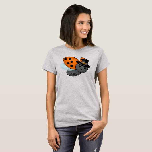 Thanksgiving Ladybug Pelgrim T-shirt (Voorkant volledig)
