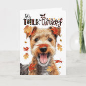 Thanksgiving Lakeland Terrier Laten we het over ka Feestdagen Kaart (Voorkant)