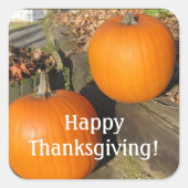 Thanksgiving land pompoenen vierkante sticker (Voorkant)