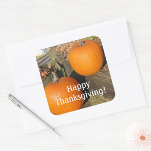 Thanksgiving land pompoenen vierkante sticker
