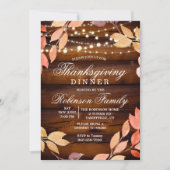 Thanksgiving Landelijke Herfstblad Uitnodiging (Voorkant)