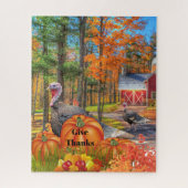 Thanksgiving landschap met Wild Turkey / Holiday Legpuzzel (Verticaal)
