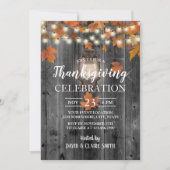 Thanksgiving  Lantaarn Rustic Autumn Leaves Kaart (Voorkant)