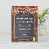 Thanksgiving Lantaarn Rustic Barn Wood Kaart (Staand voorkant)