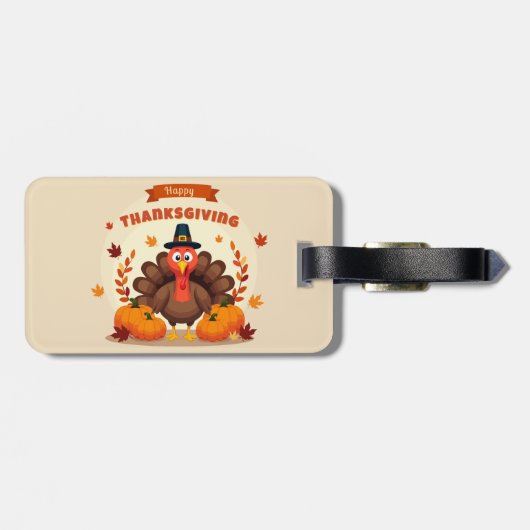 Thanksgiving large chicken bagagelabel (Achterkant horizontaal)