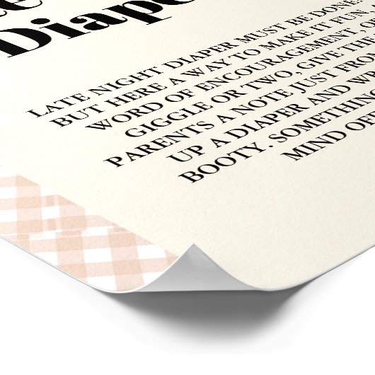 Thanksgiving late nacht luier baby shower teken poster (Hoek)