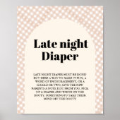Thanksgiving late nacht luier baby shower teken poster (Voorkant)