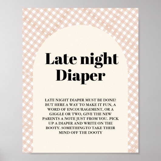 Thanksgiving late nacht luier baby shower teken poster (Voorkant)