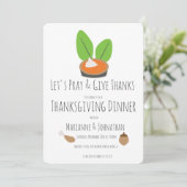 Thanksgiving Laten we bidden en Bedankt geven Kaart (Staand voorkant)