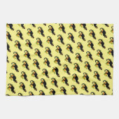 Thanksgiving Le Chat Noir met pompoenen Theedoek (Horizontaal)