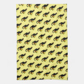 Thanksgiving Le Chat Noir met pompoenen Theedoek (Verticaal)