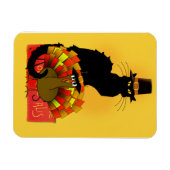 Thanksgiving le chat noir met turkije magneet (Horizontaal)