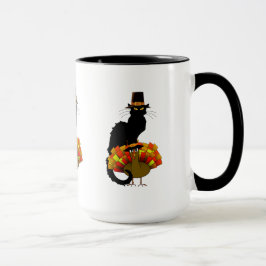 Thanksgiving le chat noir met turkije mok