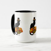 Thanksgiving le chat noir met turkije mok (Voorkant links)