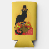 Thanksgiving Le Chat Noir met Turkije Seltzer Blikjeskoeler (Achterkant)