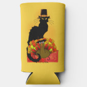Thanksgiving Le Chat Noir met Turkije Seltzer Blikjeskoeler (Voorkant)