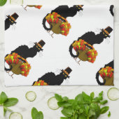 Thanksgiving le chat noir met turkije theedoek (Gevouwen)