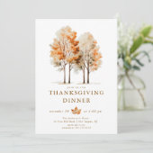 Thanksgiving Leafy Gathering Invitation Kaart (Staand voorkant)