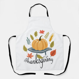 Thanksgiving Leaves and Pumpkin in Autumn colors Schort