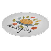 Thanksgiving Leaves and Pumpkin in Autumn colors Snijplank (Hoek)