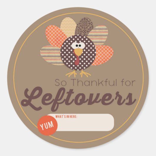 Thanksgiving Leftover Label Stickers (Voorkant)