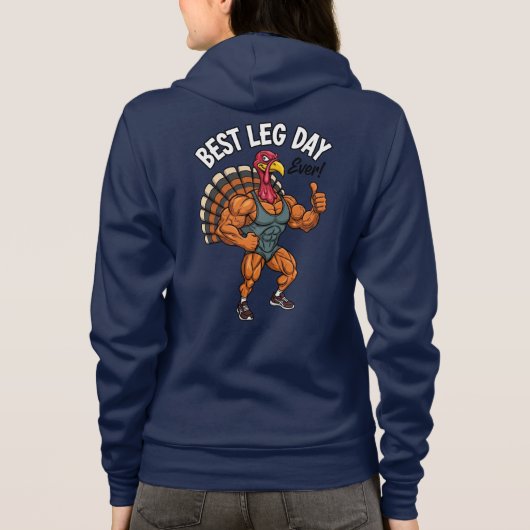 Thanksgiving Leg Day Adult Full-Zip Hoodie (Achterkant)