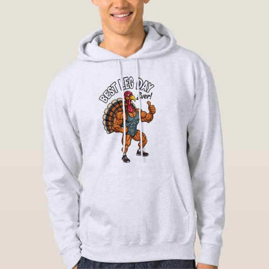 Thanksgiving Leg Day Adult Pullover Hoodie (Voorkant)