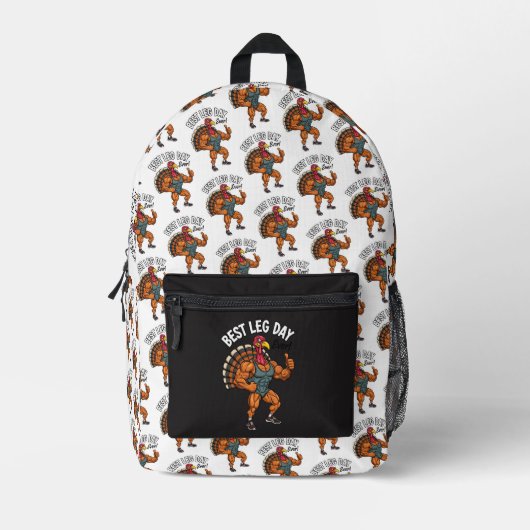 Thanksgiving Leg Day Backpack Bedrukte Rugzak (Voorkant)