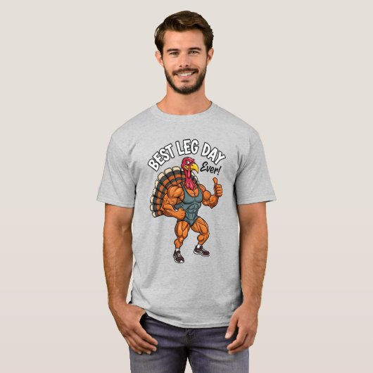 Thanksgiving Leg Day Basic T-Shirt (Voorkant volledig)