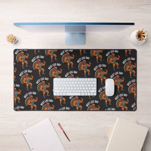 Thanksgiving Leg Day  Desk Mat (Kantoor 1)