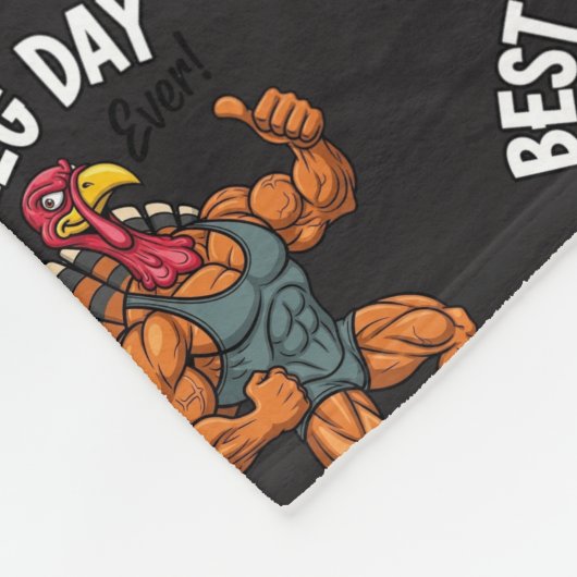Thanksgiving Leg Day Fleece Blanket (Hoek)