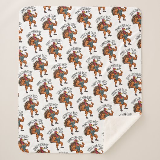 Thanksgiving Leg Day Sherpa Dekbed Deken (Voorkant)