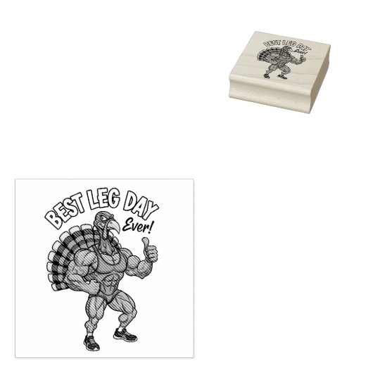 Thanksgiving Leg Day Wood Art Stamp Rubberstempel (Gestempeld)
