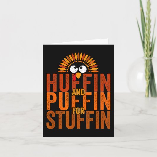 Thanksgiving leidt Turkije trot - Huffin en Puffin Kaart (Voorkant)