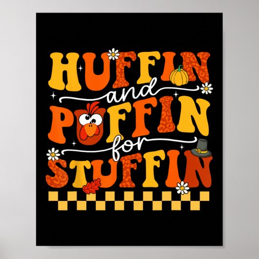 Thanksgiving leidt Turkije trot Huffin en Puffin v Poster (Voorkant)