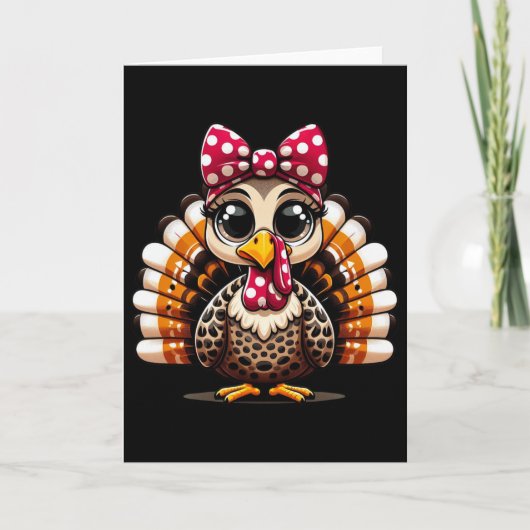 Thanksgiving Leopard Turkey Thanksgiving Autumn Fa Kaart (Voorkant)