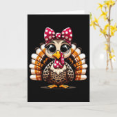 Thanksgiving Leopard Turkey Thanksgiving Autumn Fa Kaart (Gele Bloem)