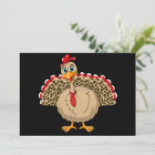 Thanksgiving Leopard Turkije Thanksgiving Herfst Kaart (Staand voorkant)
