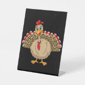 Thanksgiving Leopard Turkije Thanksgiving Herfst Reclamebord Met Voetstuk (Voorkant)
