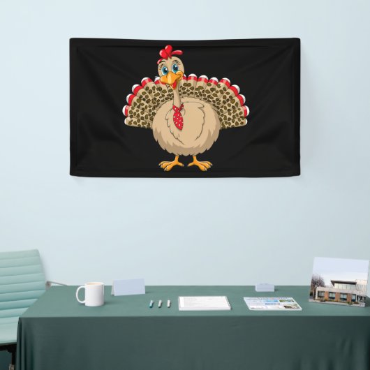 Thanksgiving Leopard Turkije Thanksgiving Herfst Spandoek (Beurs)