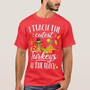 Thanksgiving leraar ik leer de beste kalkoenen G T-shirt