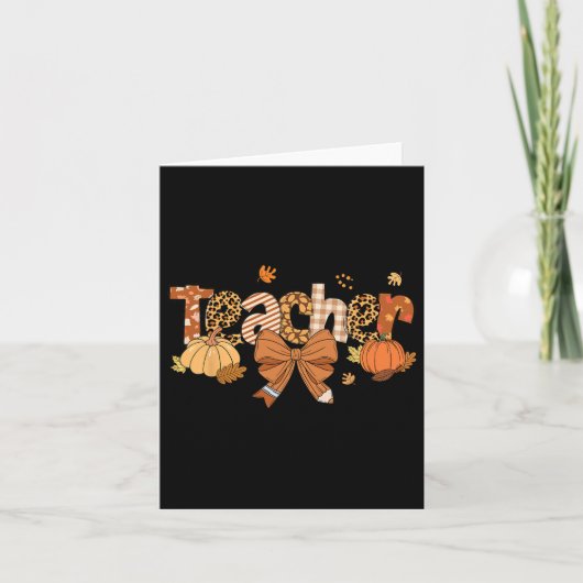 Thanksgiving Leraar Leopard Herfst Pompoen Herfst Kaart (Voorkant)