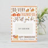 Thanksgiving Leraar Waardering Gift Kaart Houder (Staand voorkant)