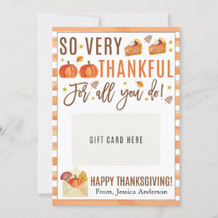Thanksgiving Leraar Waardering Gift Kaart Houder