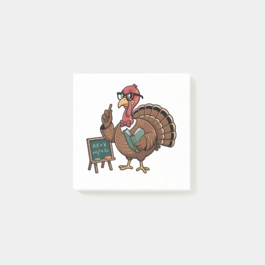 Thanksgiving lerares turkije opgeleide gokker post-it® notes (Voorkant)