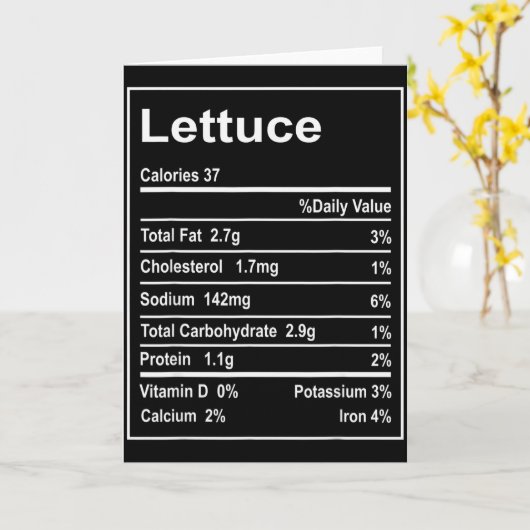 Thanksgiving Lettuce Nutrition Facts Men Women Chr Kaart (Gele Bloem)
