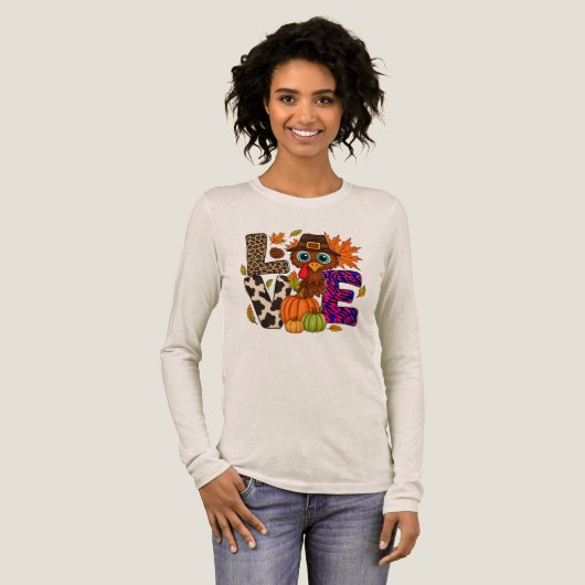 Thanksgiving levende sublimatie Tri-Blend shirt (Voorkant)