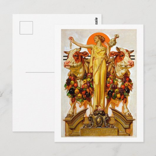 Thanksgiving - Leyendecker Briefkaart (Voorkant / Achterkant)